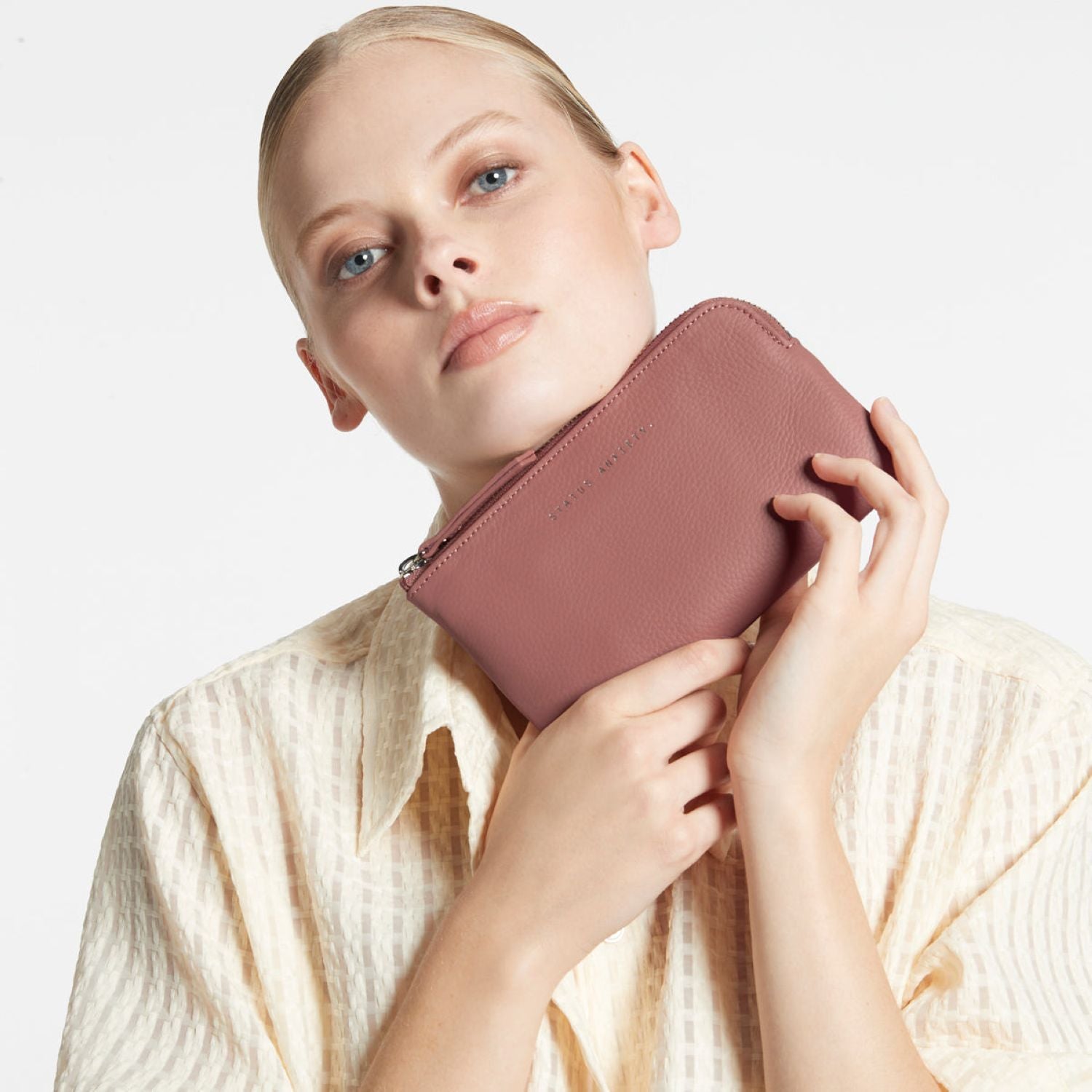 Status Anxiety Smoke And Mirrors Zip Leather Pouch