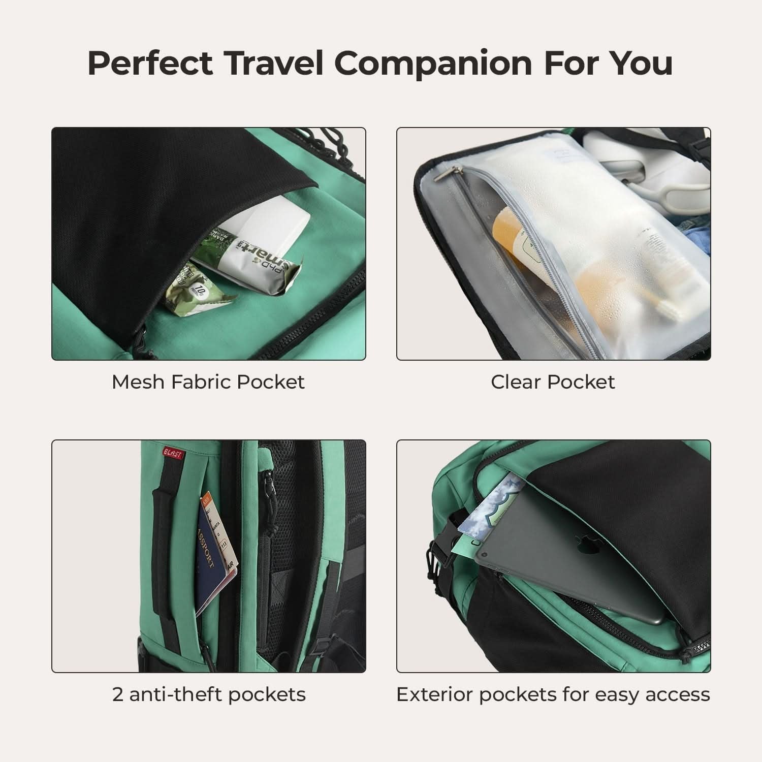 Bagsmart Blast Quick Access Carry On Expandable Travel Backpack