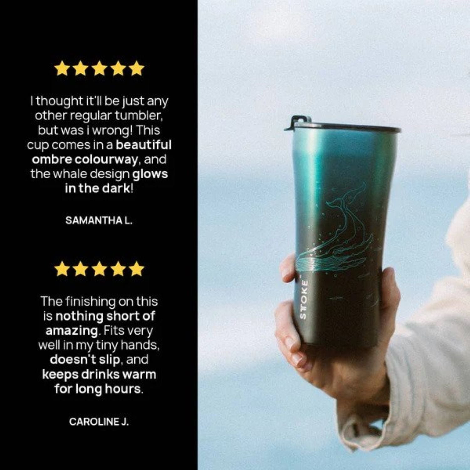 STTOKE Limited Edition Leakproof Ombre Ocean Insulated Cup 16oz | Cups and Tumblers, Gifts & Lifestyle, Travel Accessories, Water Bottles | STTOKE-6