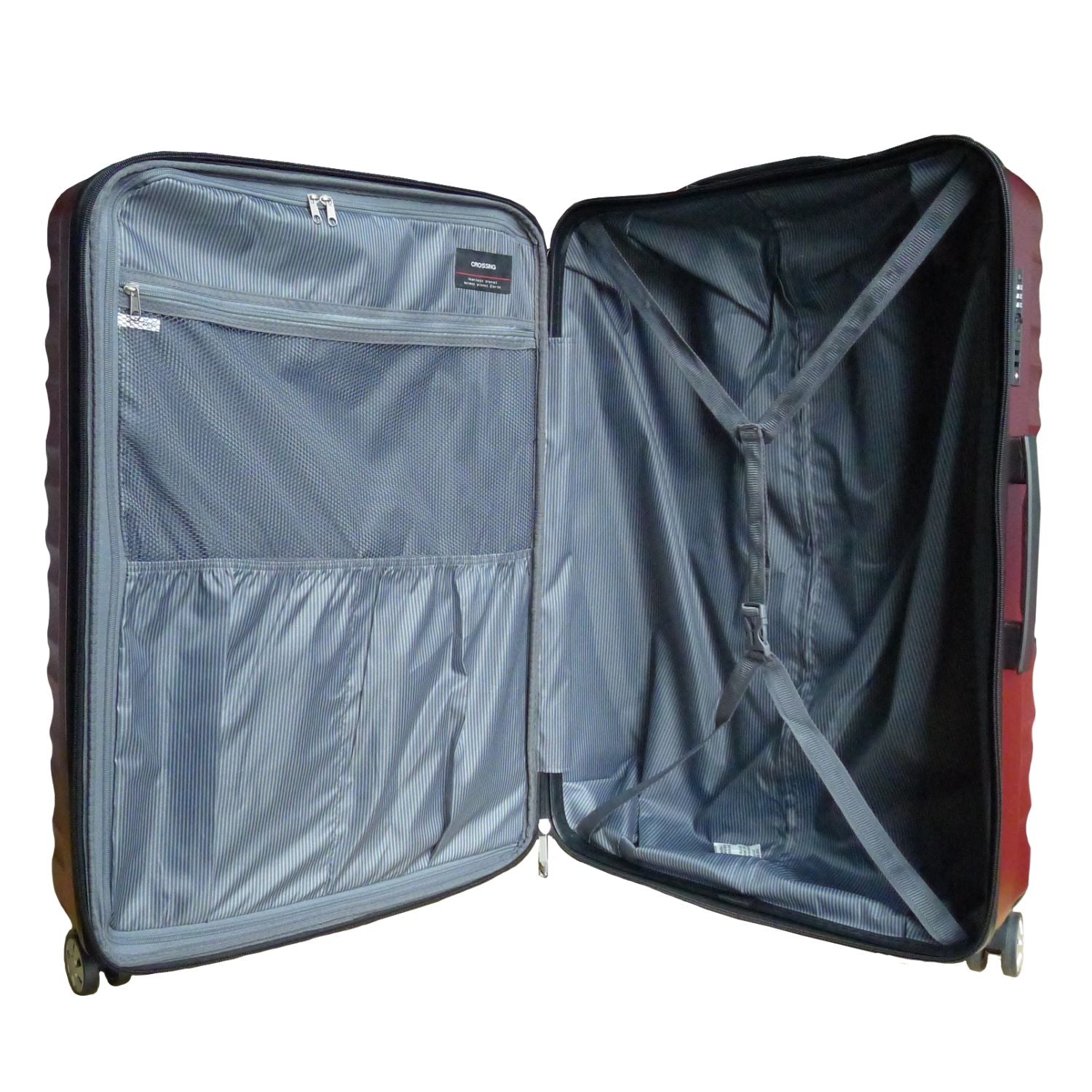 Crossing 28 Inch 24 Inch Double Zipper Expandable Upright Spinner Luggage Set