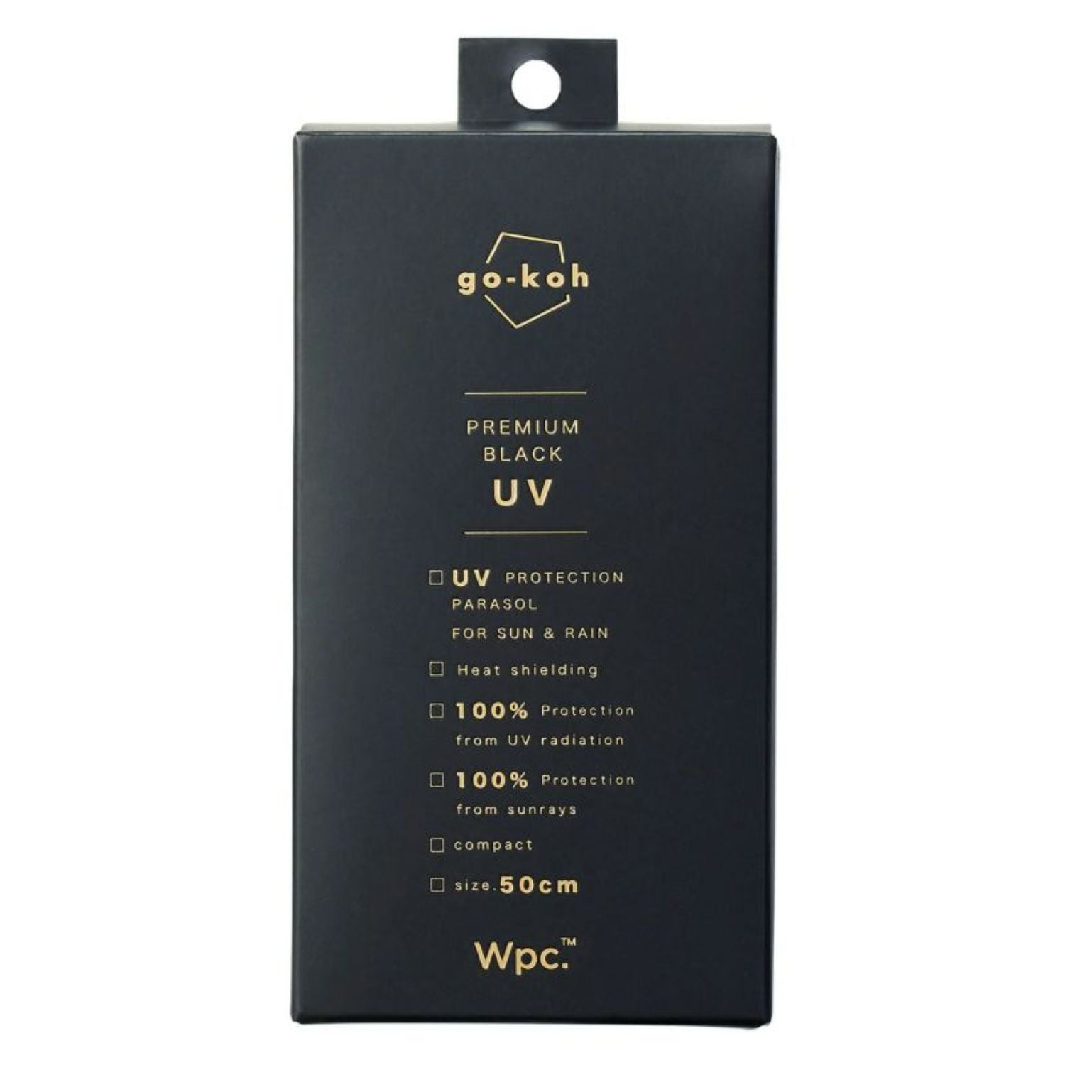 WPC Go-Koh Premium Black Compact UV Protection UPF 50+ Umbrella 50cm