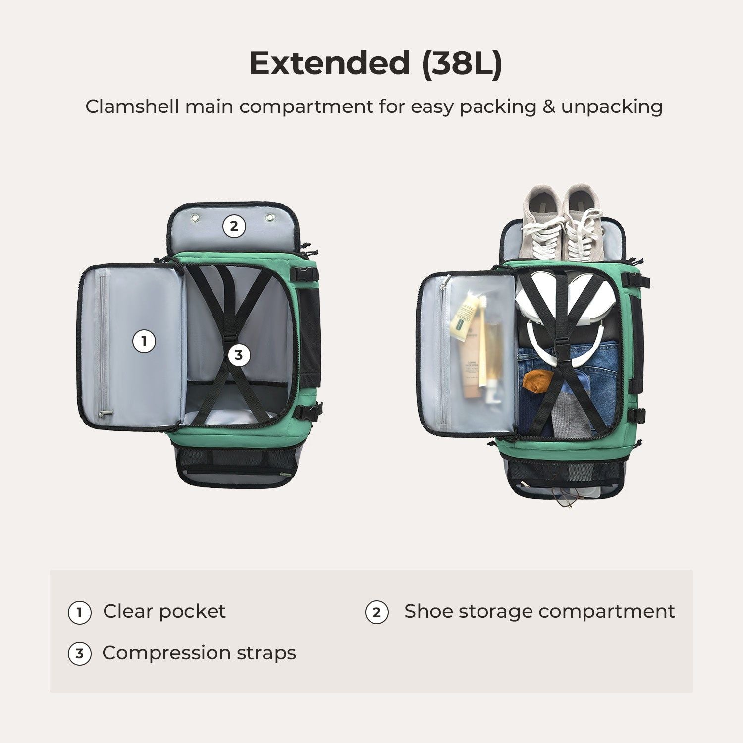 Bagsmart Blast Quick Access Carry On Expandable Travel Backpack