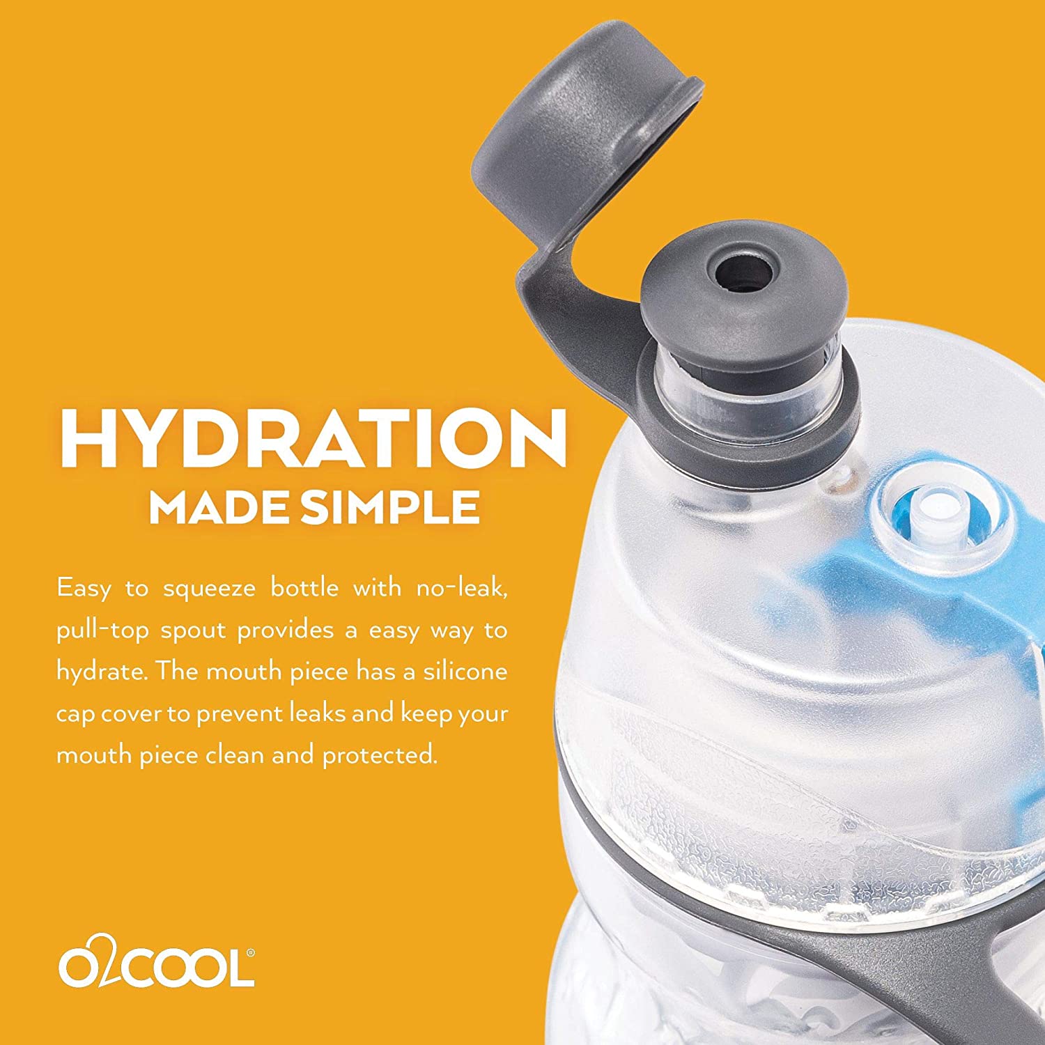O2COOL Arctic Squeeze Sw Mist 'N Sip Insulated Water Bottle 20oz with Lock & Mount